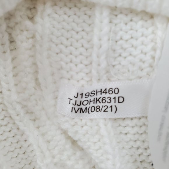 Tommy Hilfiger Women's Ivory/Multi Fair Isle Logo Cable-Knit Sweater Sz S/P NWT - Picture 7 of 11